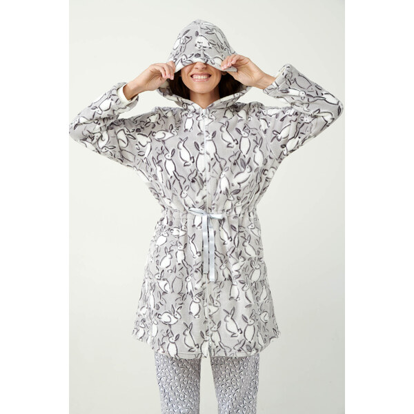 Vamp - Šedý župan s potlačou králika 21460 - Vamp 57826837