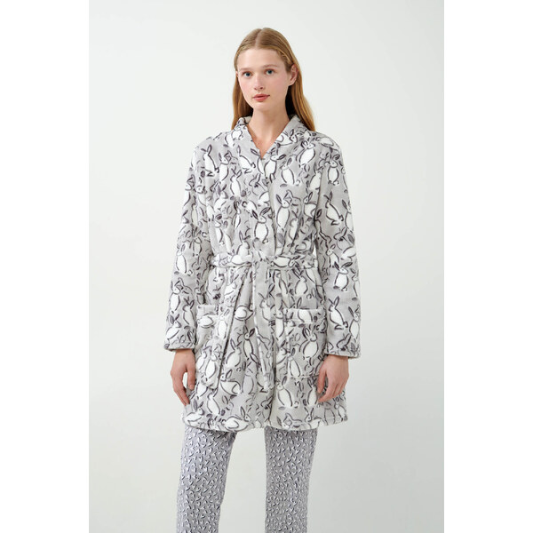 Vamp - Šedý župan s potlačou králika 21462 - Vamp 57826836