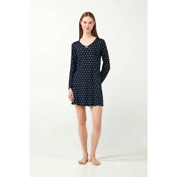 Vamp - Nočná košeľa s elegantnou zlatou potlačou 21835 - Vamp 57826864