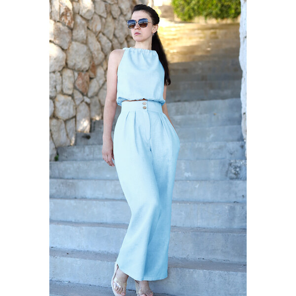 Dámske elegantné nohavice Lotika zo 100% lanu 62954260