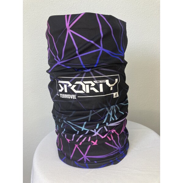 TERMOVEL Čierny nákrčník s farebnou potlačou 57839083