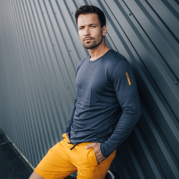 TERMOVEL Tmavomodré pánske funkčné tričko s dlhým rukávom 57869259