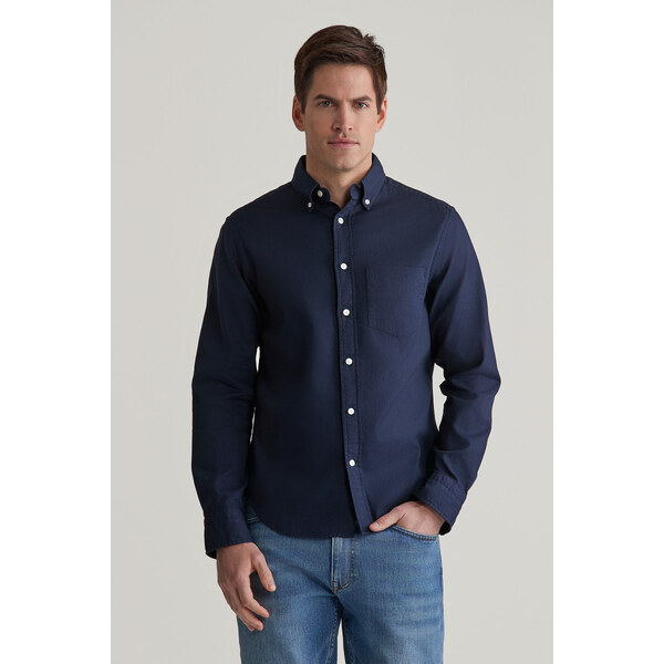 KOŠEĽA GANT REG GMNT DYED WAFFLE SHIRT EVENING BLUE 57872675