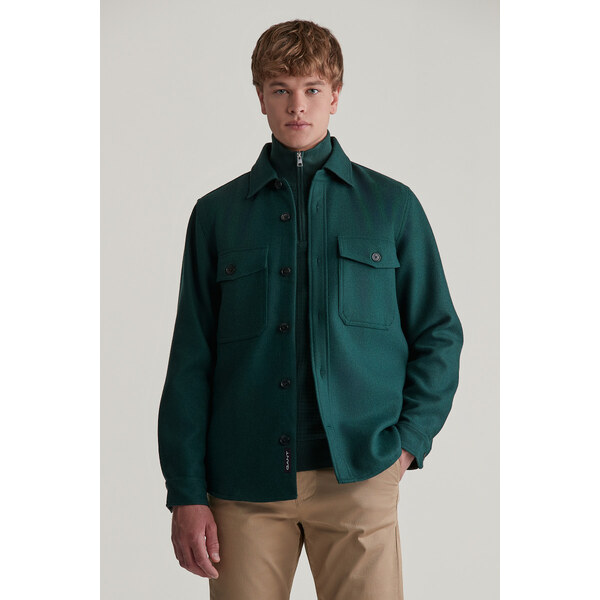 KOŠEĽA GANT WOOL BLEND OVERSHIRT TARTAN GREEN 57872681