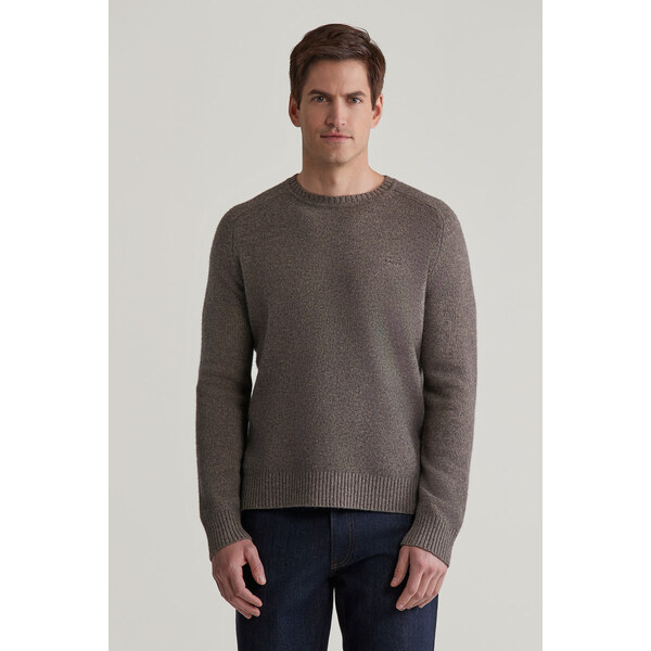 SVETER GANT WOOL BLEND C-NECK DARK HAZELNUT MELANGE 57872694