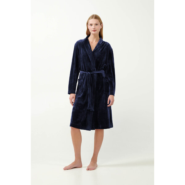 Vamp - Jednofarebný zamatový župan 21163 - Vamp 57873957