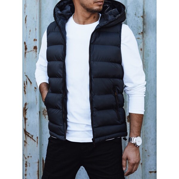 Dstreet Jedinečná modrá vesta s kapucňou 57876980