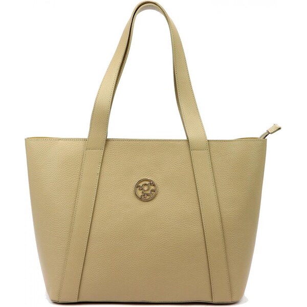 Gregorio Kožená veľká dámska shopper kabelka cez rameno tmavo-bezova 57877441