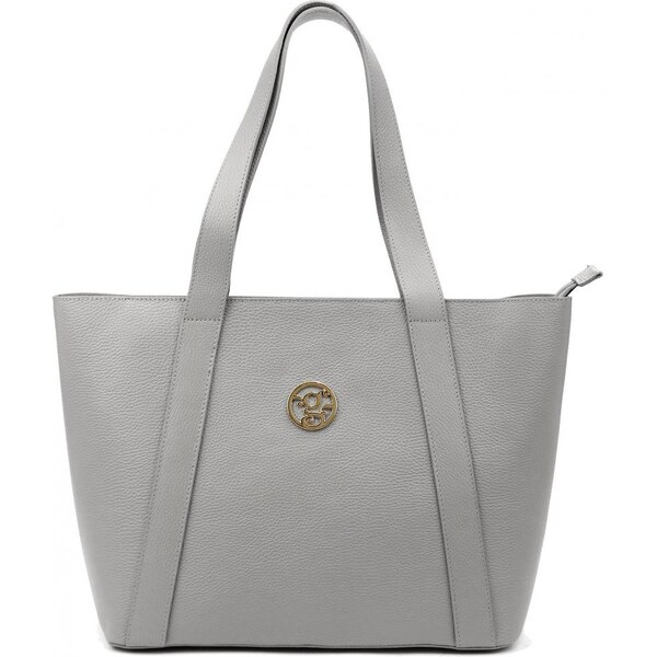 Gregorio Kožená veľká dámska shopper kabelka cez rameno sivá 57877442