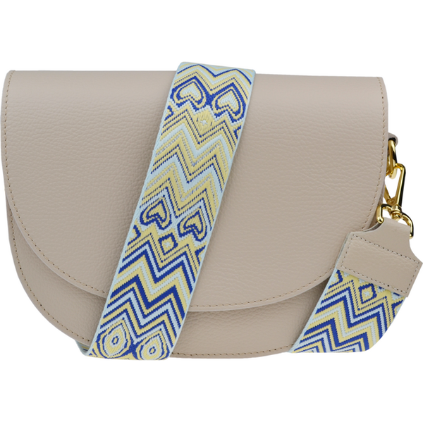 Béžová kožená talianska crossbody kabelka Ramona Beige s prídavným 57879683