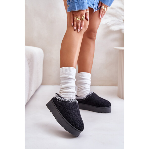 Boto Womens snow boots on platform with embroidery black tirissa 58357358