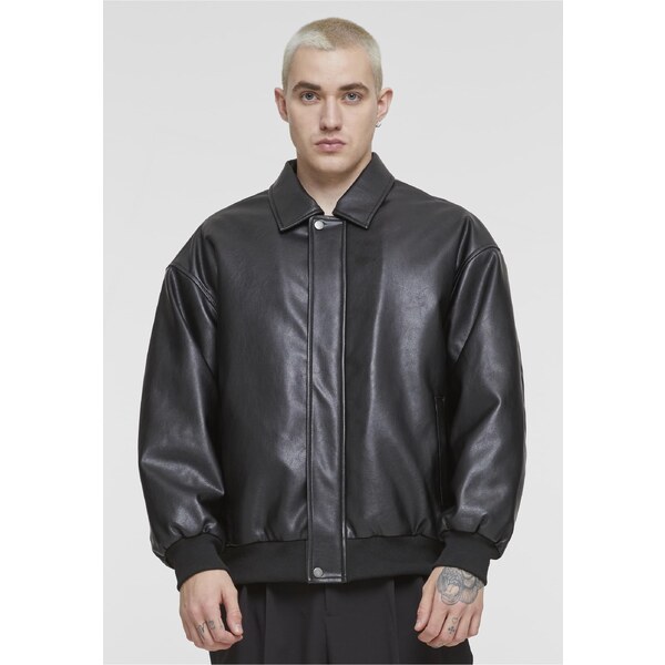 Urban Classics Mens synthetic leather jacket black 57909554