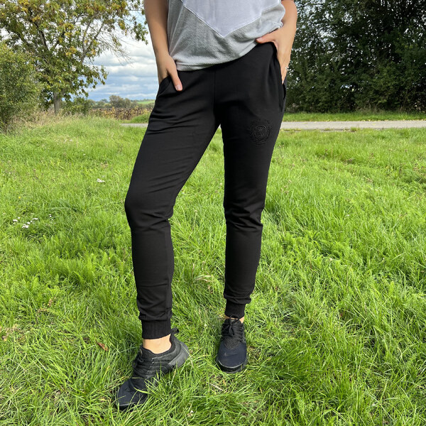 TERMOVEL Dámske čierne bavlnené tepláky 57914973