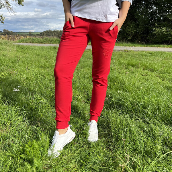 TERMOVEL Dámske červené bavlnené tepláky 57914974