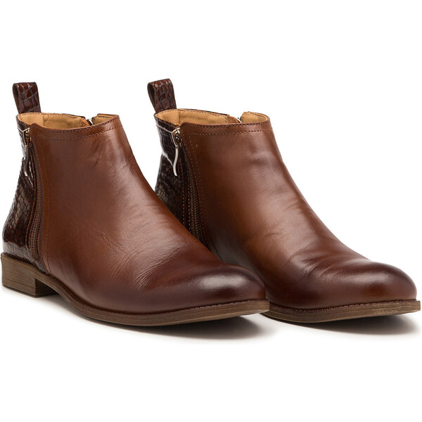 BUTDAM Hnedé kožené členkové čižmy Chelsea MARA 57919704