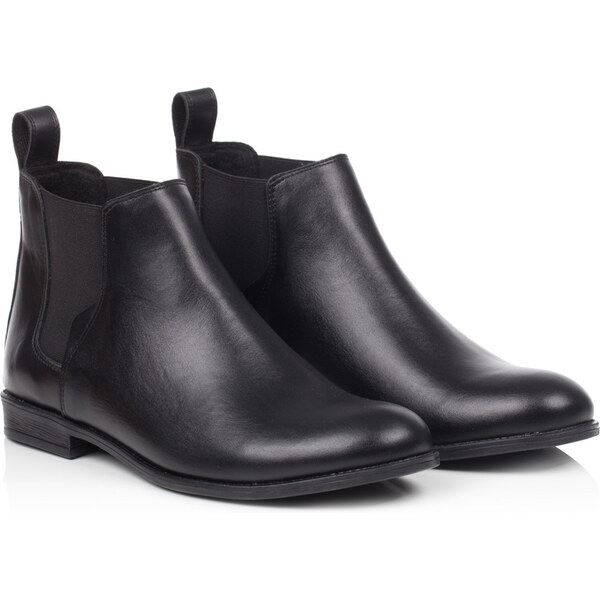 BUTDAM Čierne kožené členkové čižmy MACK MARA 57919706