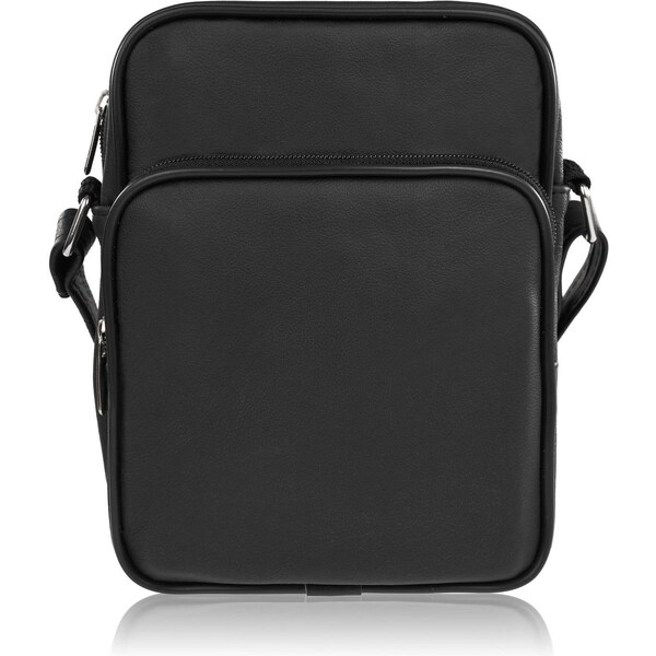 Abruzzo Pánska klasická kožená taška cez rameno ABR-06 | čierna ABR-06 57919955