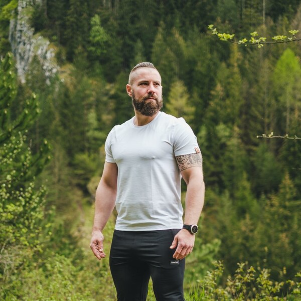 TERMOVEL Pánske biele funkčné tričko s krátkym rukávom 57928128