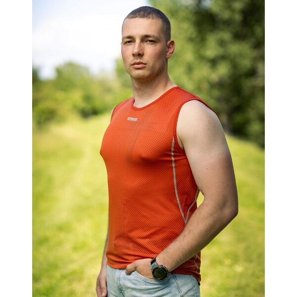 TERMOVEL Tehlové pánske tričko QUADRE SCAMPOLO 57928134