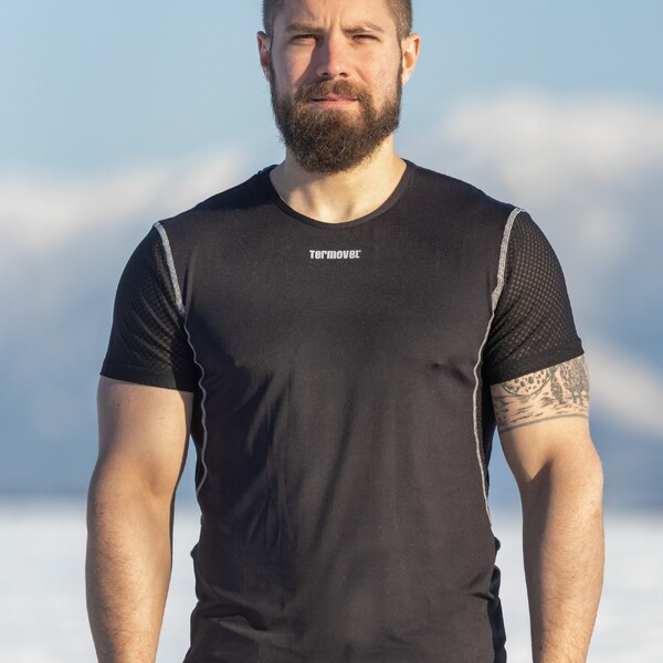 TERMOVEL Pánske čierne funkčné tričko 57928135