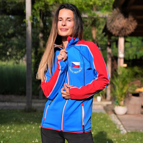 TERMOVEL Dámska celoročná mikina na zips vo farbách trikolóry 57938167