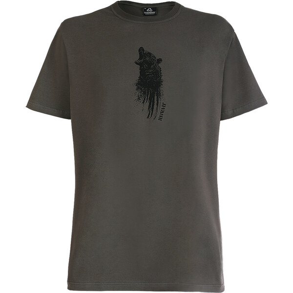 TERMOVEL Tmavozelené pánske tričko s potlačou medvedej hlavy 57938194