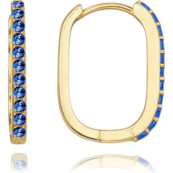 OLIVIE MINET Elegantné zlaté náušnice s modrými zirkónmi Au 585/1000 60964835