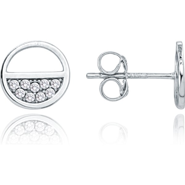 OLIVIE MINET Elegantné zlaté náušnice z bieleho zlata s bielymi 65013863