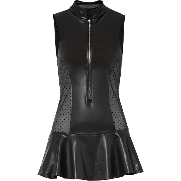 bonprix Šaty v mokrom vzhľade, farba čierna 46547444