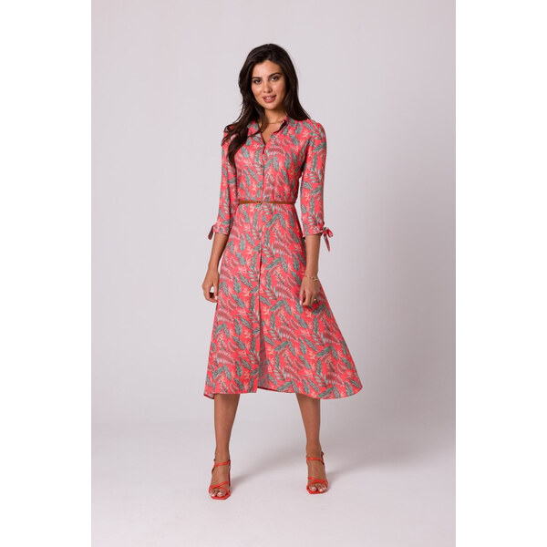 Dámske košeľové šaty na gombíky - model 1 B259 Tmavo oranžové so 57942235
