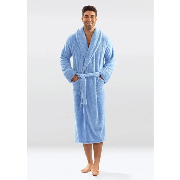 DKaren Pánsky huňatý župan 130 modrý 7838505