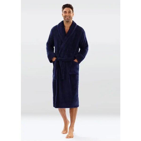 DKaren Pánsky huňatý župan 130 temno modrý 5536260