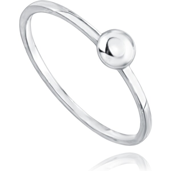 OLIVIE MINET Elegantný zlatý prsteň z bieleho zlata s guličkou Au 585 60964852