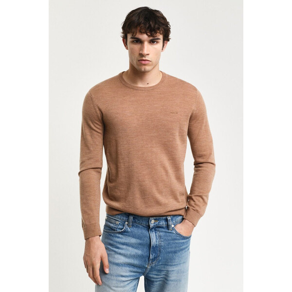 SVETER GANT EXTRAFINE MERINO WOOL C-NECK DK. SAND MELANGE 56322962