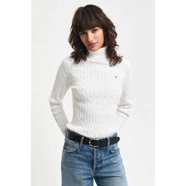 ROLÁK GANT STRETCH COTTON CABLE TURTLENECK EGGSHELL 56361788