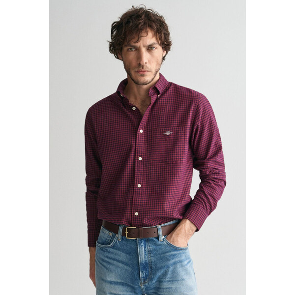 KOŠEĽA GANT REG MICROCHECK FLANNEL SHIRT WINE RED 57412733