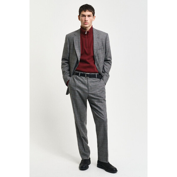 NOHAVICE GANT SLIM CHECK SUIT PANTS GRAPHITE 57453060