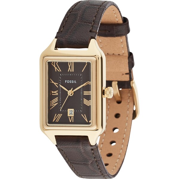 FOSSIL Analógové hodinky Raquel tmavohnedá / zlatá 58156327
