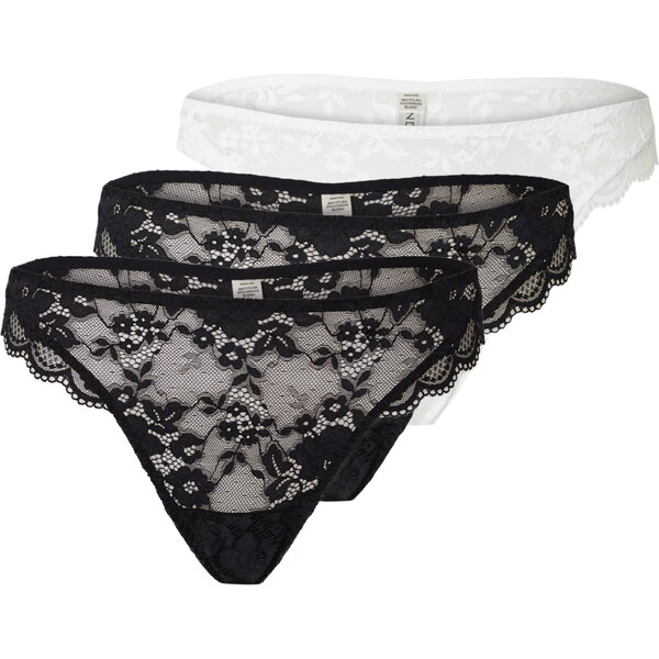 Lindex Tangá Iris čierna / biela 57992448