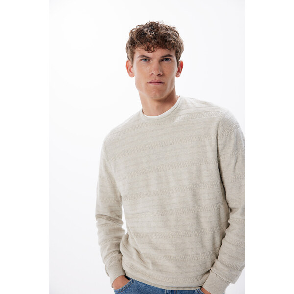 SPRINGFIELD Pánsky štruktúrovaný jednofarebný sveter 57999407