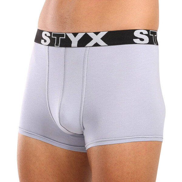 Pánske boxerky Styx športová guma svetlo sivé (G1062) 17646837