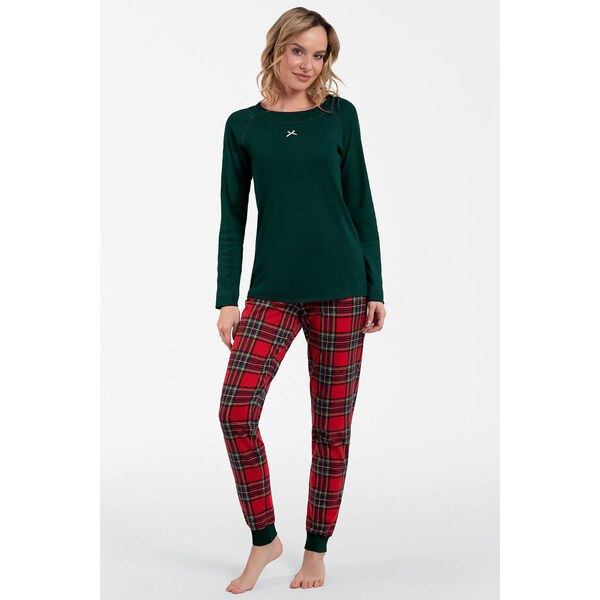 Italian Fashion Vianočné dámske pyžamo Tess mega soft zelené, Farba 58137275