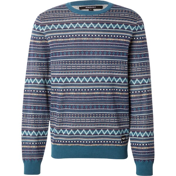 Iriedaily Sveter Mineo indigo / svetlomodrá / petrolejová / biela 58435824