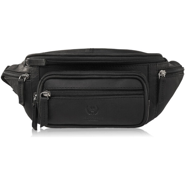 Paolo Peruzzi Pánska kožená ľadvinka vintage | čierna T-136-HBL 57203054