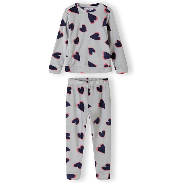 MINOTI Pyžamo námornícka modrá / svetlosivá / lososová 58156249