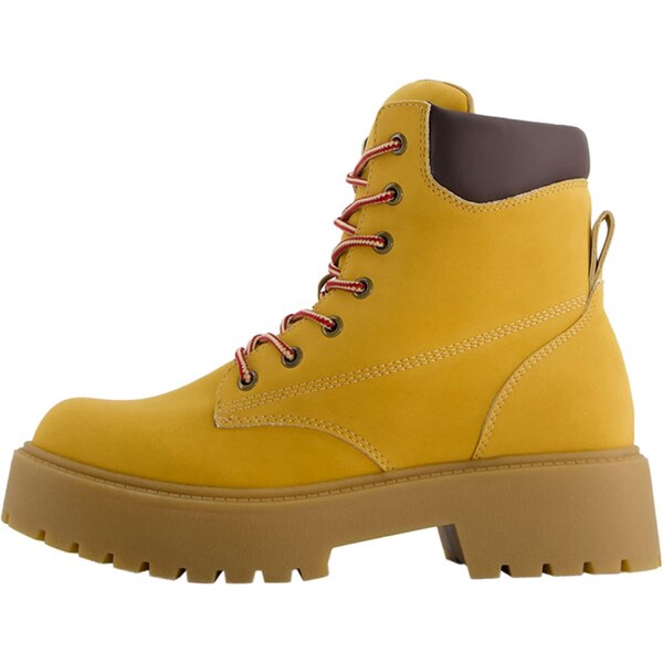 Bershka Šnurovacie členkové čižmy farba ťavej srsti 58423388