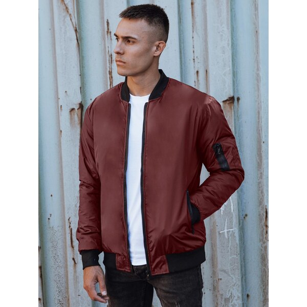 Dstreet Jedinečná bordová prechodná bomber bunda 58162454