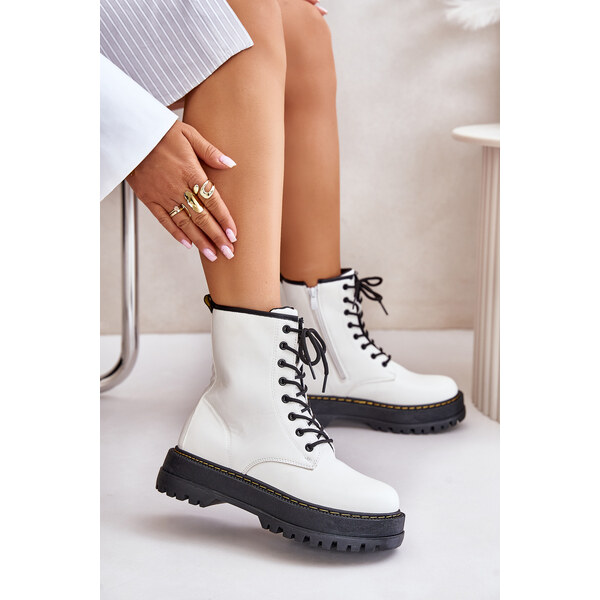 EVENTO Insulated Ankle Boots Made of Eco Leather Zipper White Lay 60160918