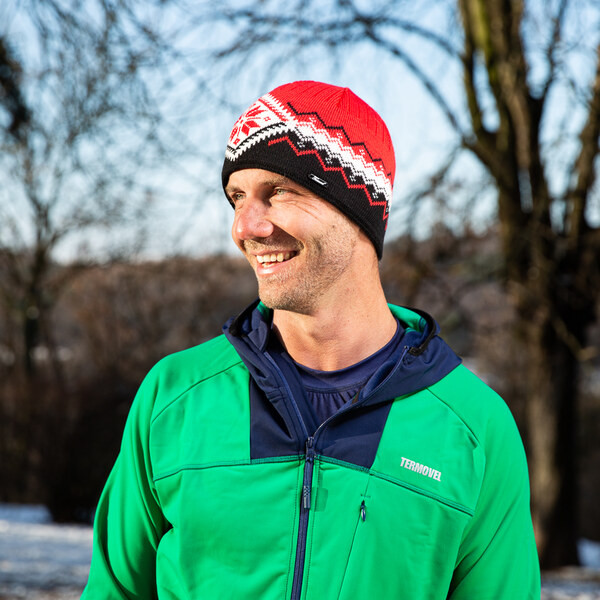 TERMOVEL Pánska červená funkčná čiapka z merino vlny 58181658