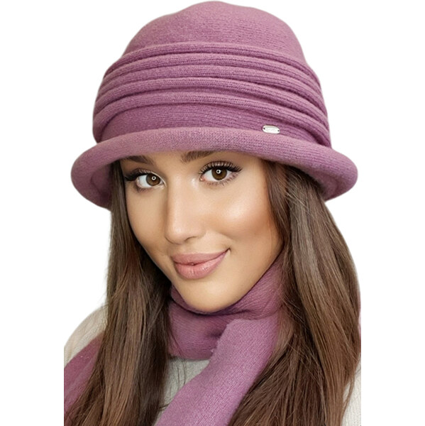 Kamea Fialový lila elegantný dámsky luxusný klobúk na zimu Salerno, 58181752